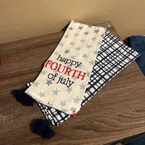 Target Bullseye Happy Fourth of July Kitchen Dish Towels Red White Blue NWOT